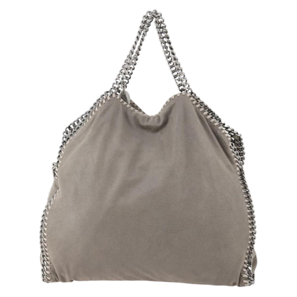Stella MacCartney Chain Falabella Bag polyester 2way Gray 234387 Auth 166859