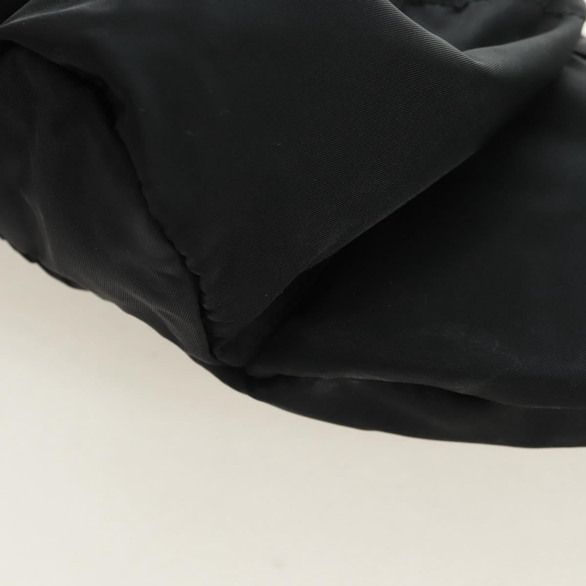 PRADA Bum Bag Body Bag Nylon Black Silver Auth 166860A