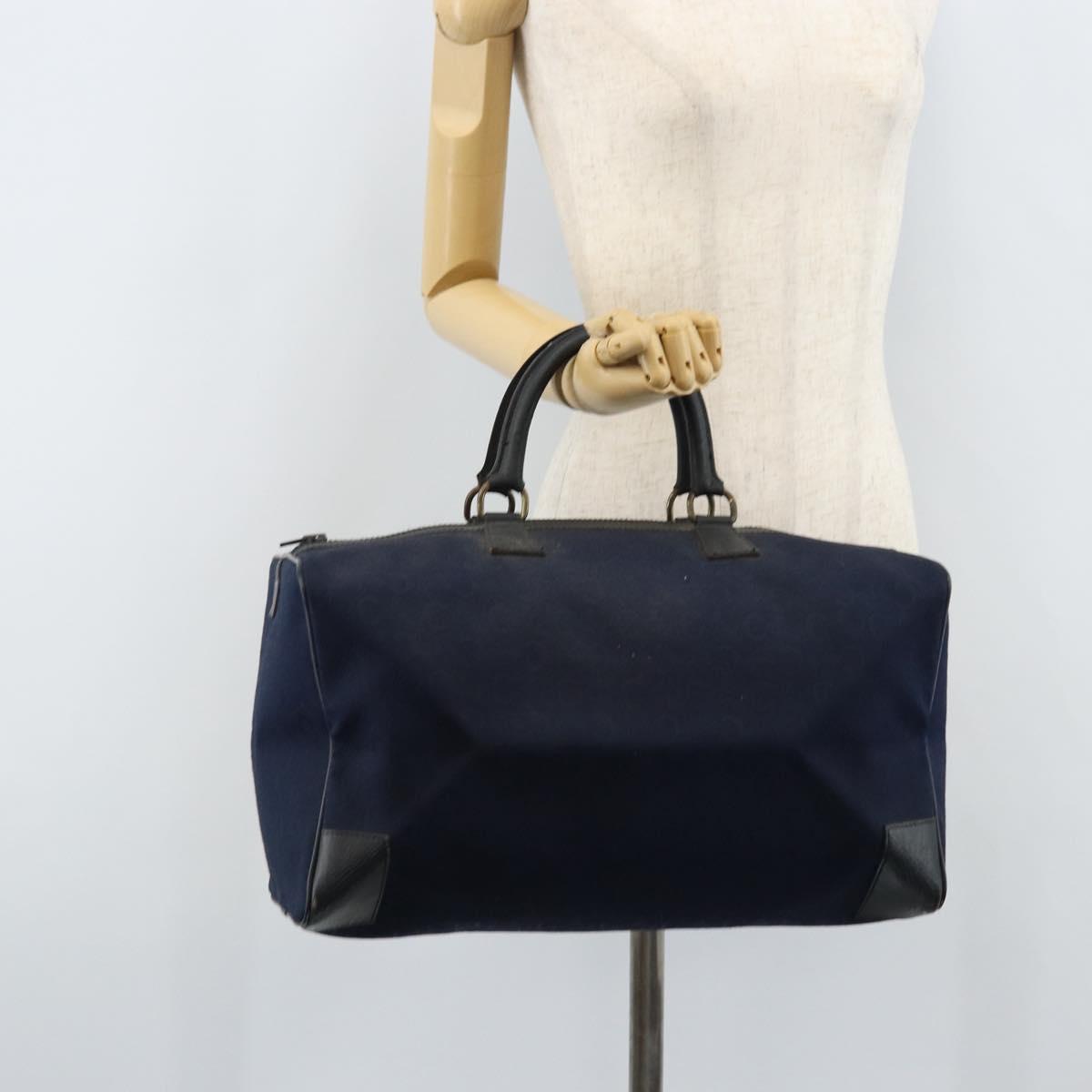 CELINE C Sulky Boston Bag Canvas Navy Auth 166863