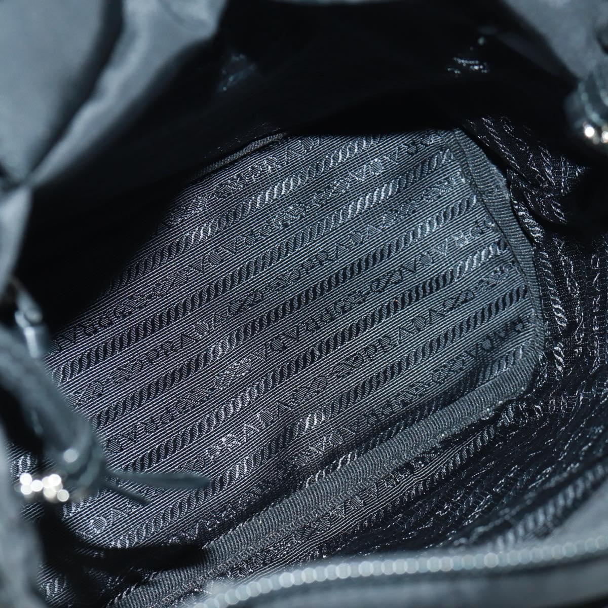 PRADA Hand Bag Nylon 2way Black Silver 1BA207 Auth 166882SAM
