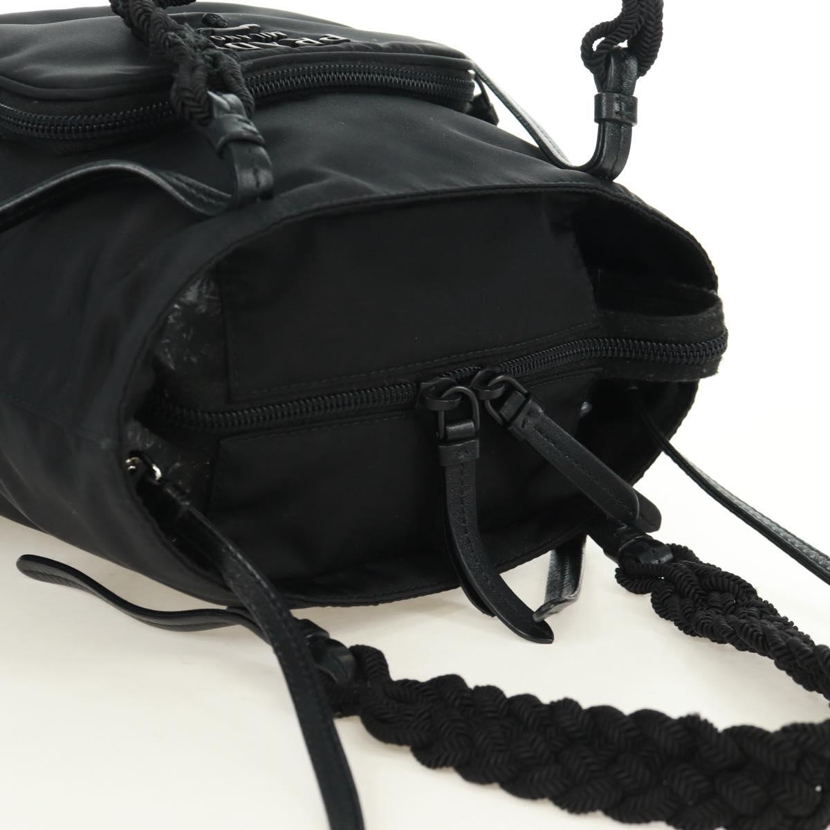 PRADA Hand Bag Nylon 2way Black Silver 1BA207 Auth 166882SAM