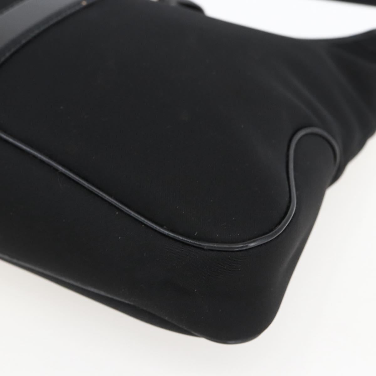 Salvatore Ferragamo Shoulder Bag Nylon Black Silver Auth 166884