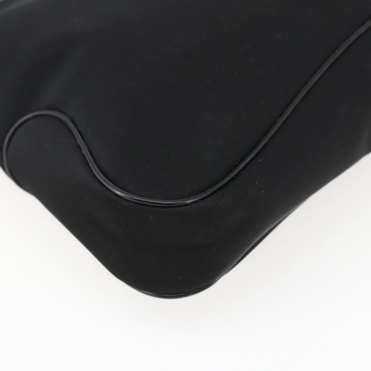 Salvatore Ferragamo Shoulder Bag Nylon Black Silver Auth 166884