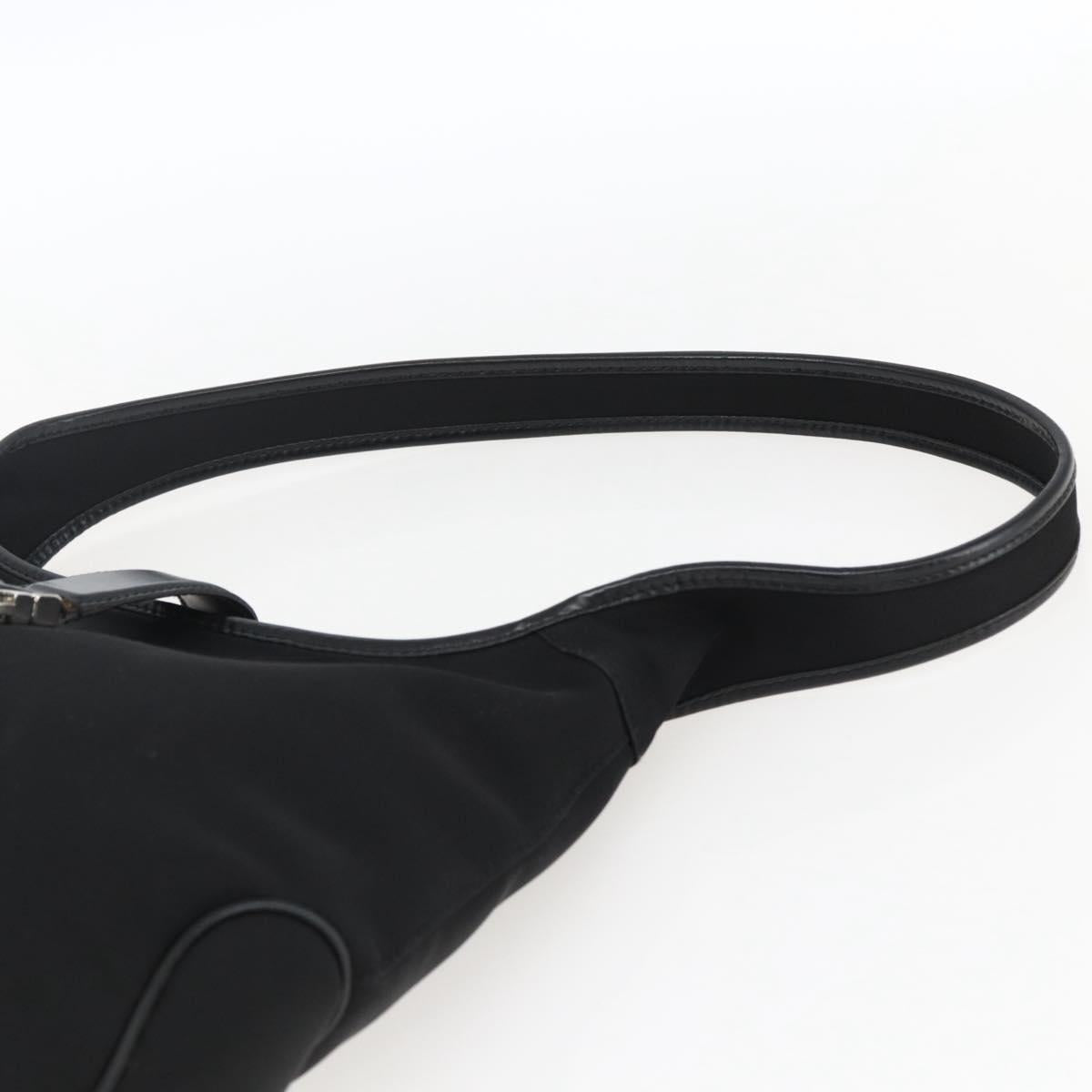 Salvatore Ferragamo Shoulder Bag Nylon Black Silver Auth 166884