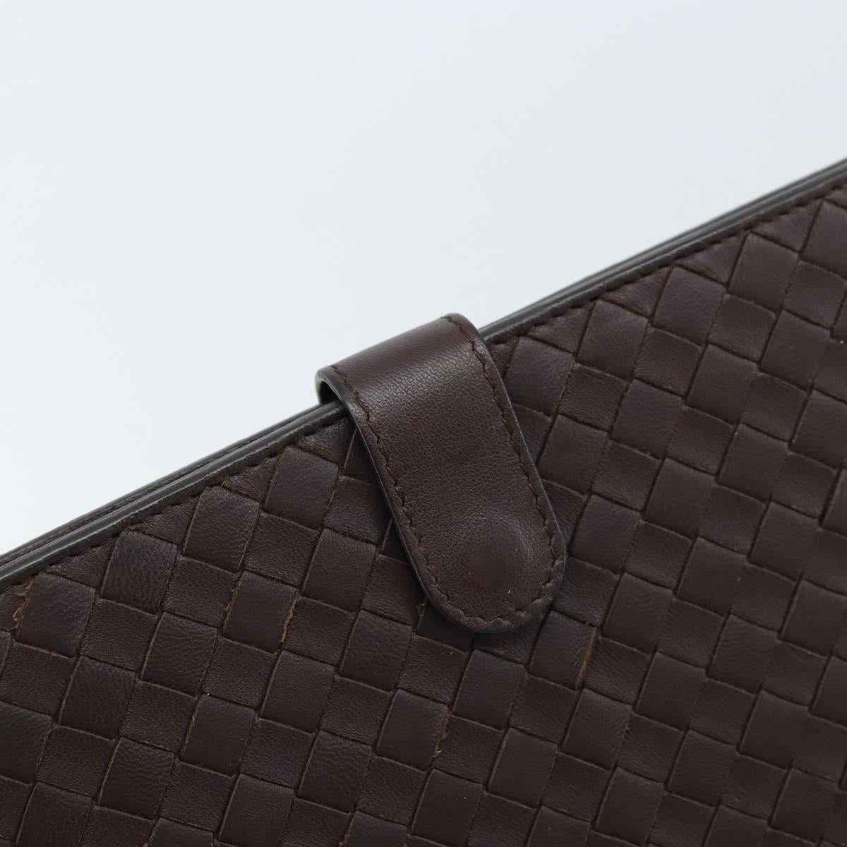 BOTTEGA VENETA INTRECCIATO iPad Case Leather Dark Brown Auth 166887