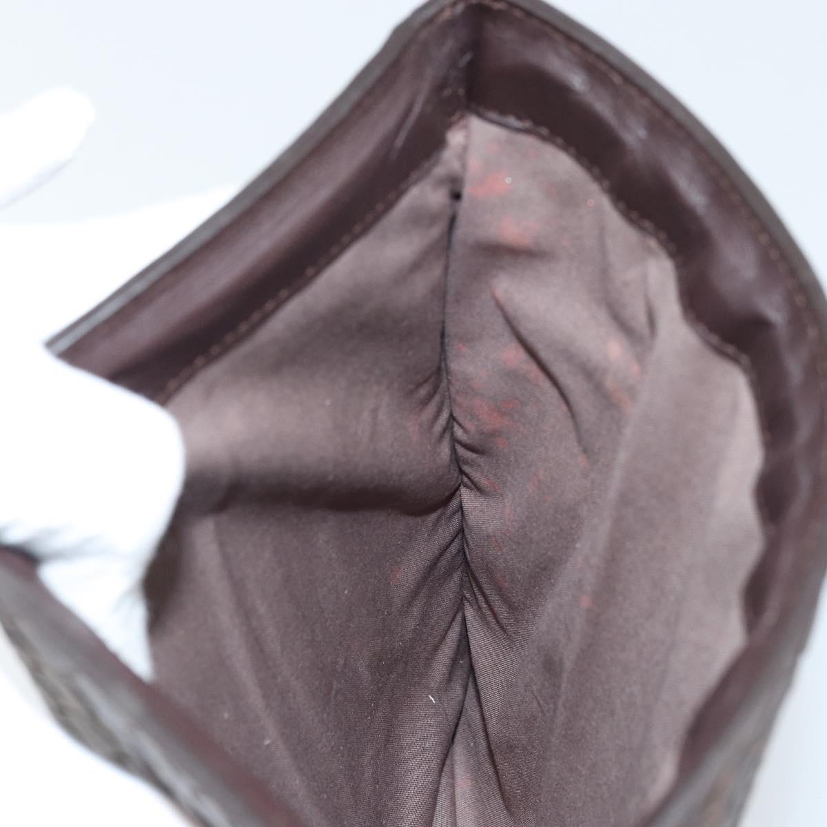 BOTTEGA VENETA INTRECCIATO iPad Case Leather Dark Brown Auth 166887