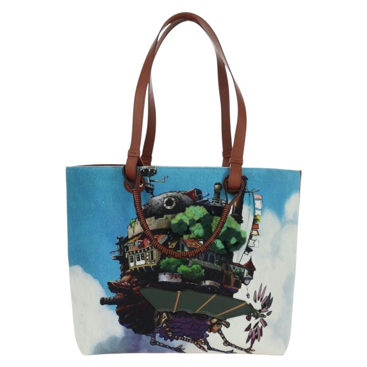 LOEWE ﾃ Studio Ghibli Howl's Moving Castle Anagram Bag Canvas Auth 166901SM