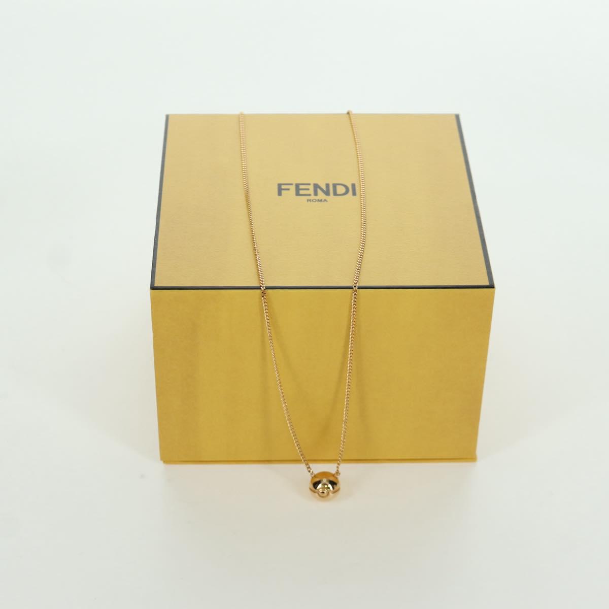 FENDI FENDI x FRGMT x POKﾃ窺ON Pokﾃｩball Design Necklace metal Gold Auth 166902SM