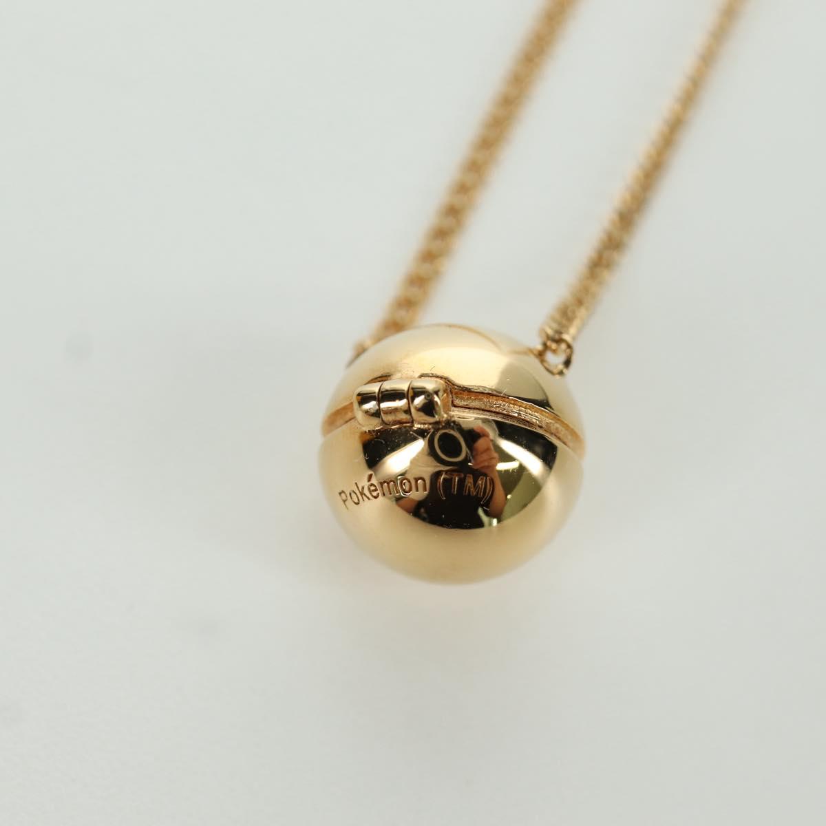 FENDI FENDI x FRGMT x POKﾃ窺ON Pokﾃｩball Design Necklace metal Gold Auth 166902SM