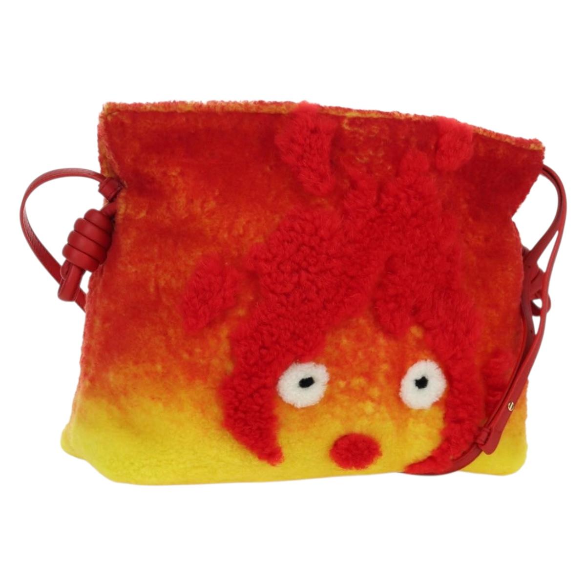 LOEWE × Studio Ghibli Howl's Moving Castle Calcifer Flamenco Bag Auth 166903SM