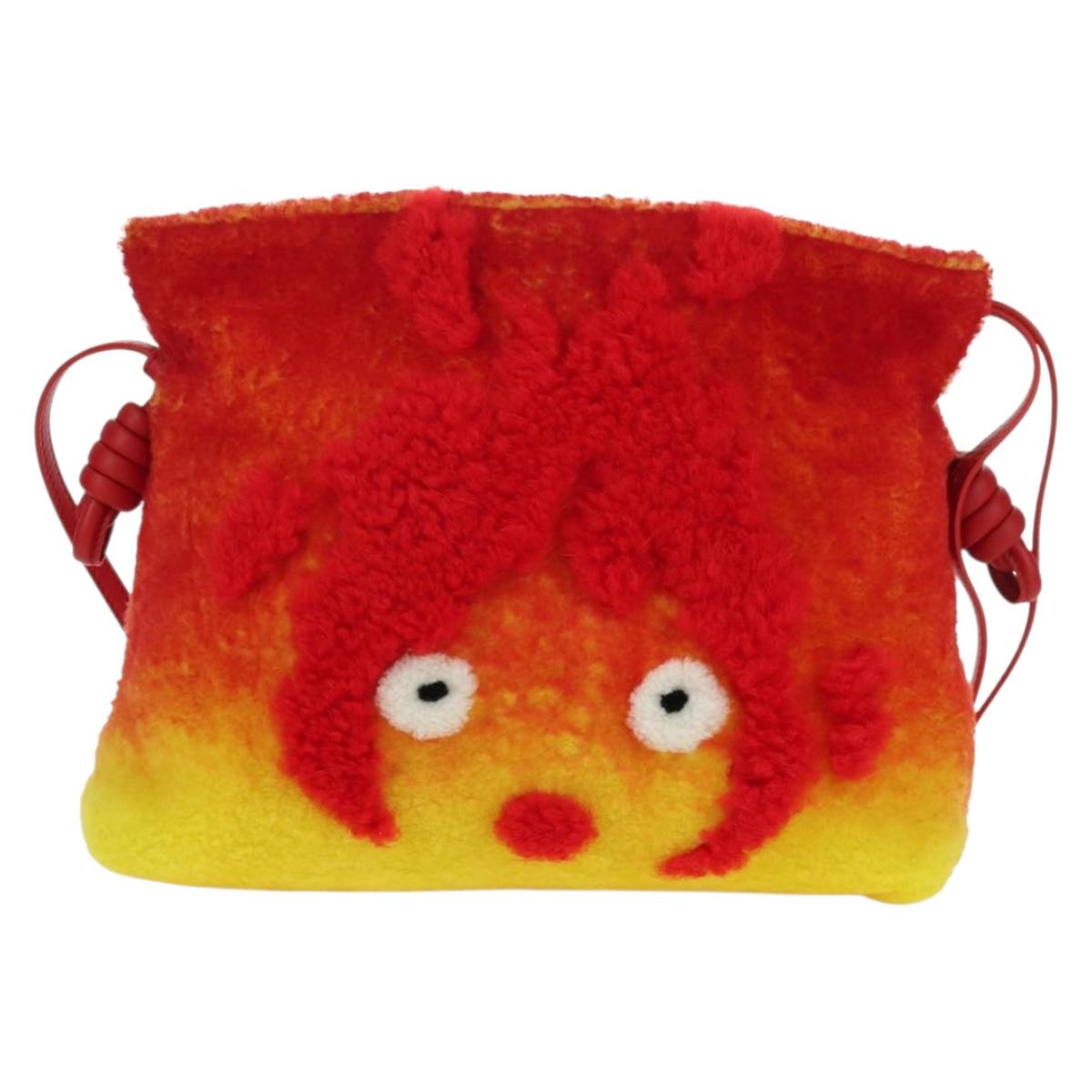 LOEWE × Studio Ghibli Howl's Moving Castle Calcifer Flamenco Bag Auth 166903SM