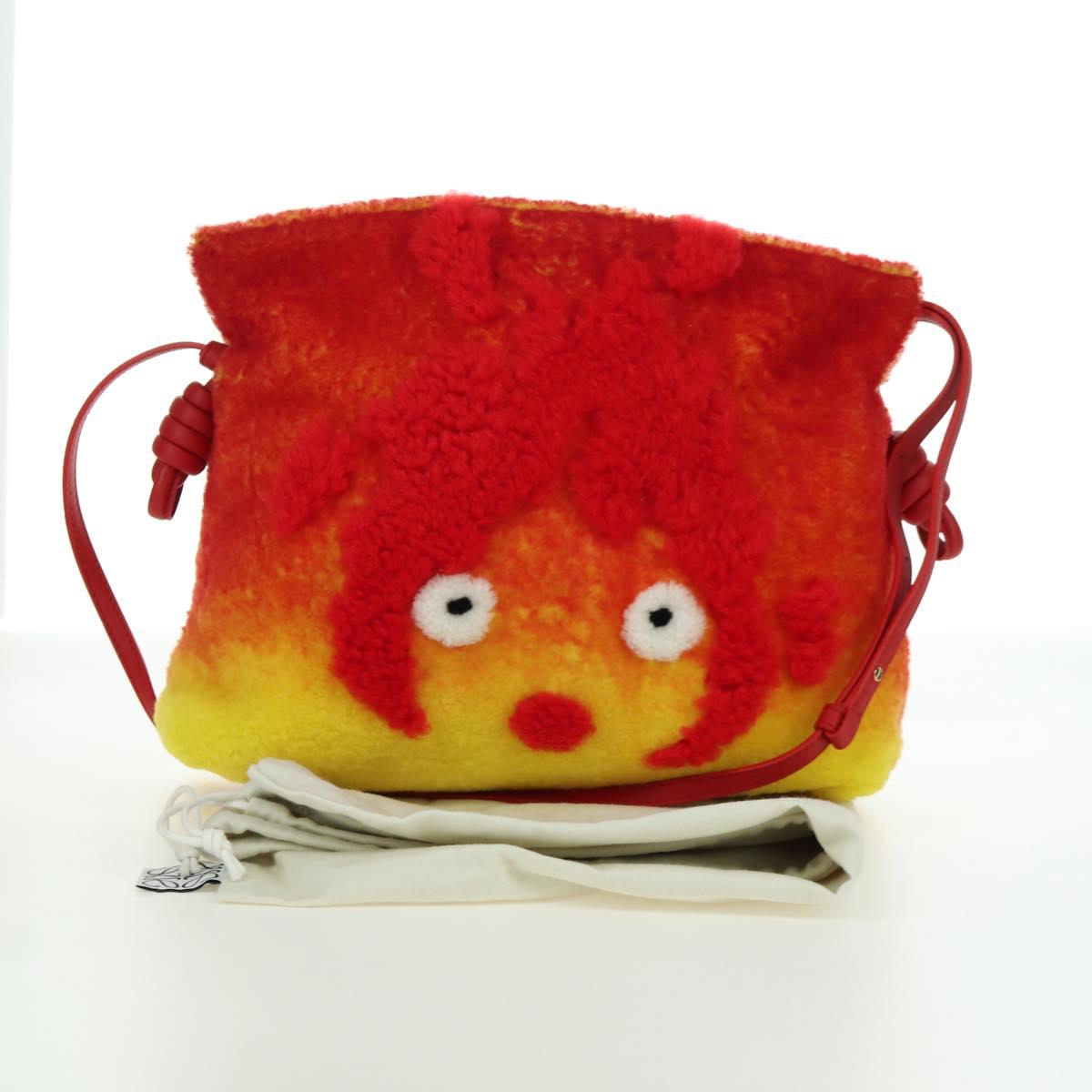 LOEWE × Studio Ghibli Howl's Moving Castle Calcifer Flamenco Bag Auth 166903SM