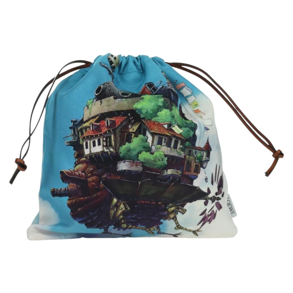 LOEWE ﾃ Studio Ghibli Howl's Moving Castle Pouch Canvas Multicolor Auth 166908SM