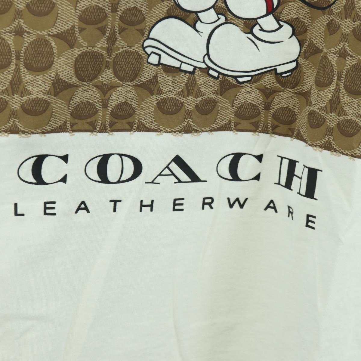 Coach COACH ﾃ Disney Mickey Short Sleeved T Shirt Cotton White Auth 166915M