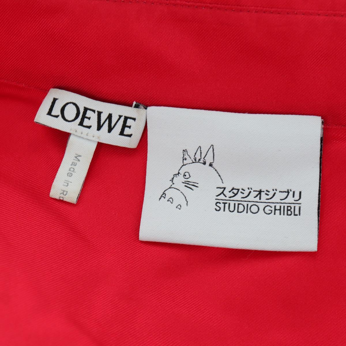 LOEWE ﾃ Studio Ghibli Polo Shirt Howl's Moving Castle Silk Red Auth 166935SM