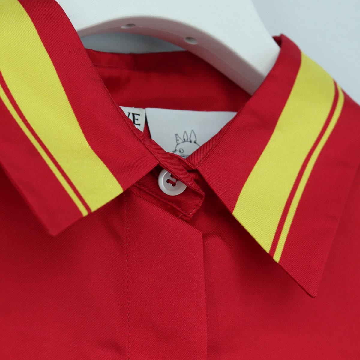 LOEWE ﾃ Studio Ghibli Polo Shirt Howl's Moving Castle Silk Red Auth 166935SM
