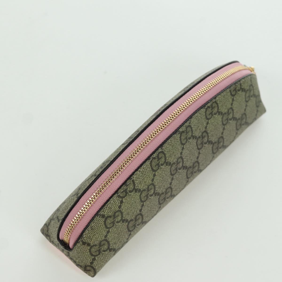 GUCCI GUCCIxDisney GG Supreme Pen Case PVC Beige Gold 662129 Auth 166937SM