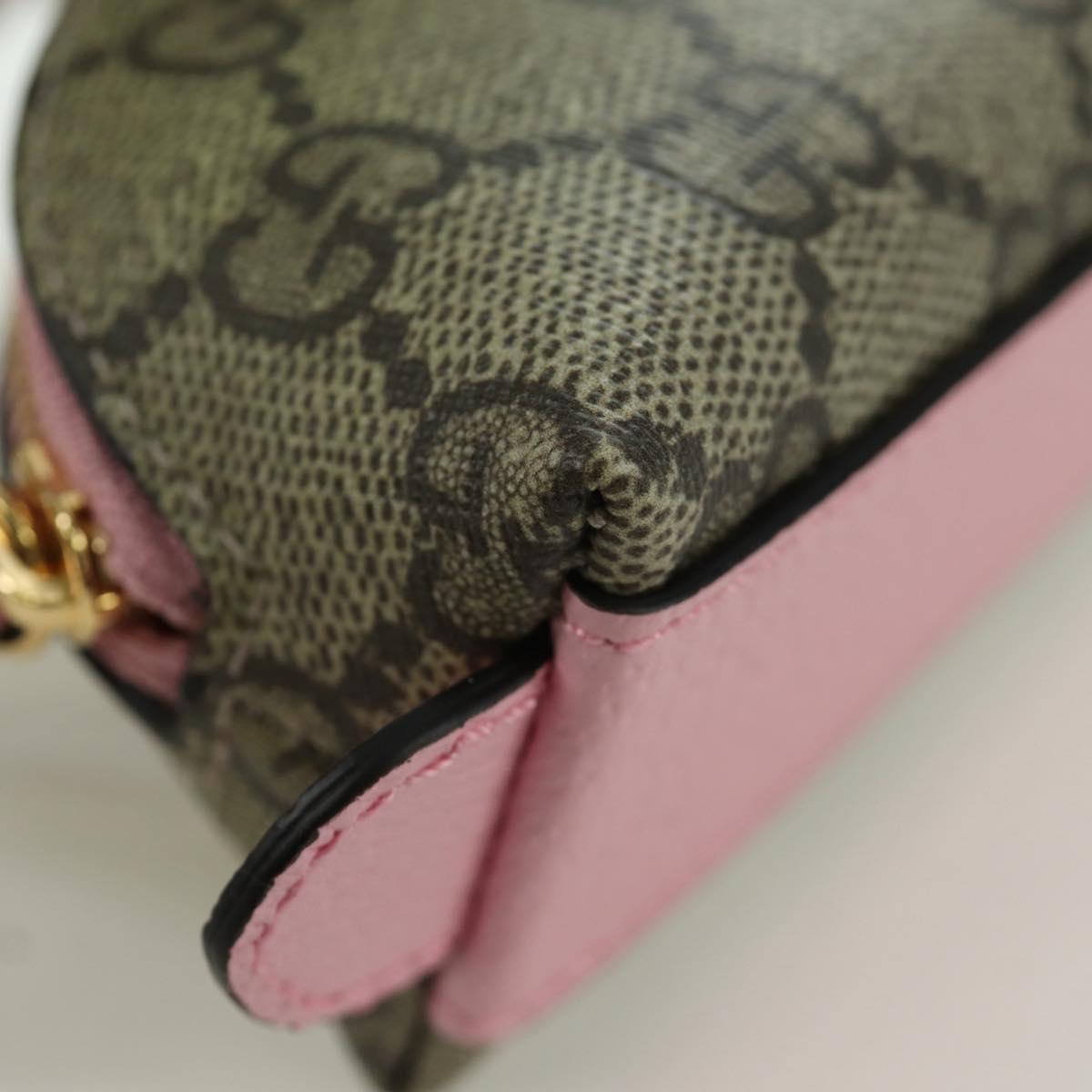 GUCCI GUCCIxDisney GG Supreme Pen Case PVC Beige Gold 662129 Auth 166937SM