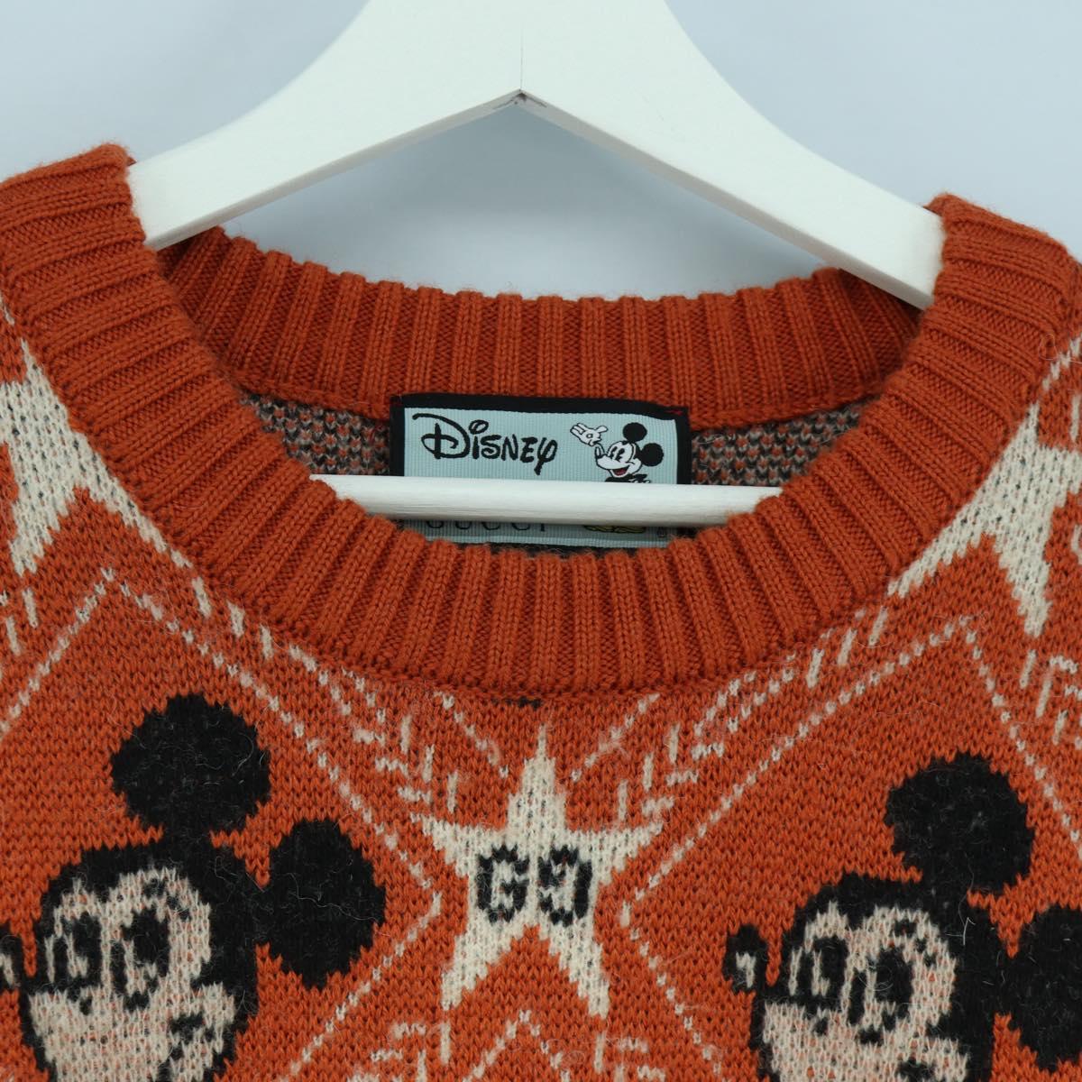 GUCCI GUCCI x Disney Knit Sweater Wool Orange Auth 166938SM