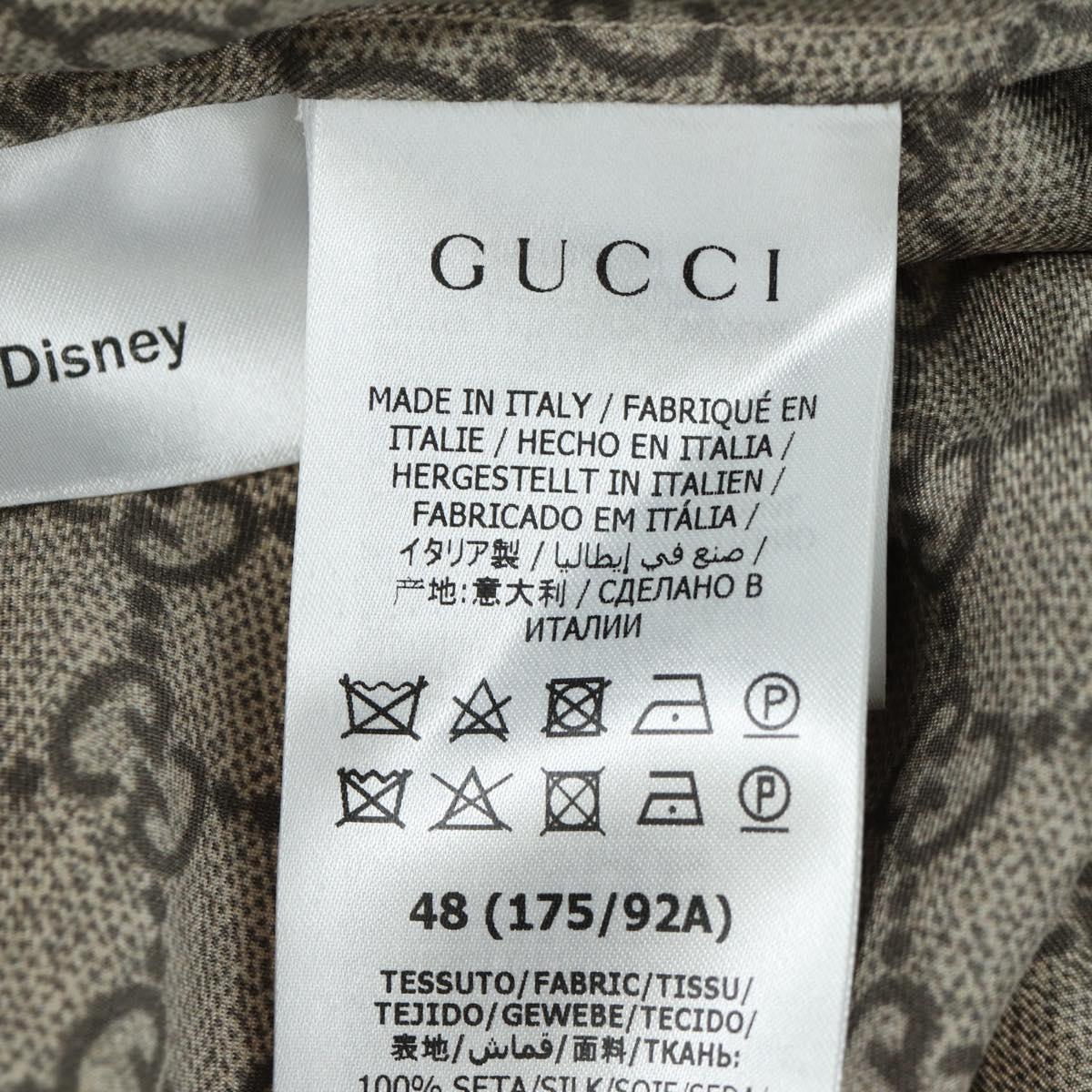 GUCCI GUCCI x Disney GG Donald Shirt Silk Beige Auth 166940SM