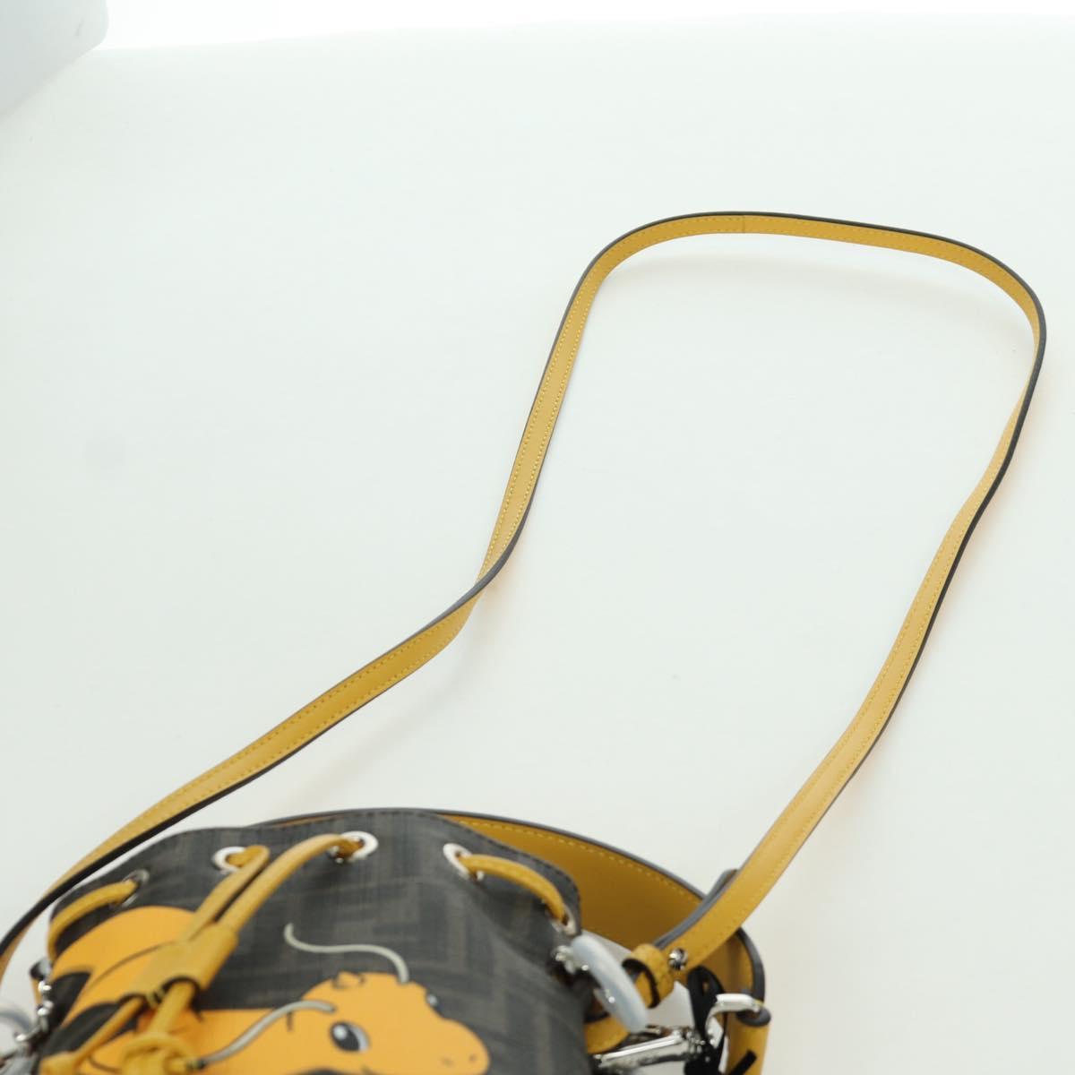 FENDI x FRGMT x POKﾃ窺ON Zucca Canvas Dragonfly Bag 2way Brown Auth 166947SM