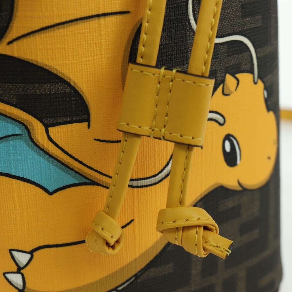 FENDI x FRGMT x POKﾃ窺ON Zucca Canvas Dragonfly Bag 2way Brown Auth 166947SM