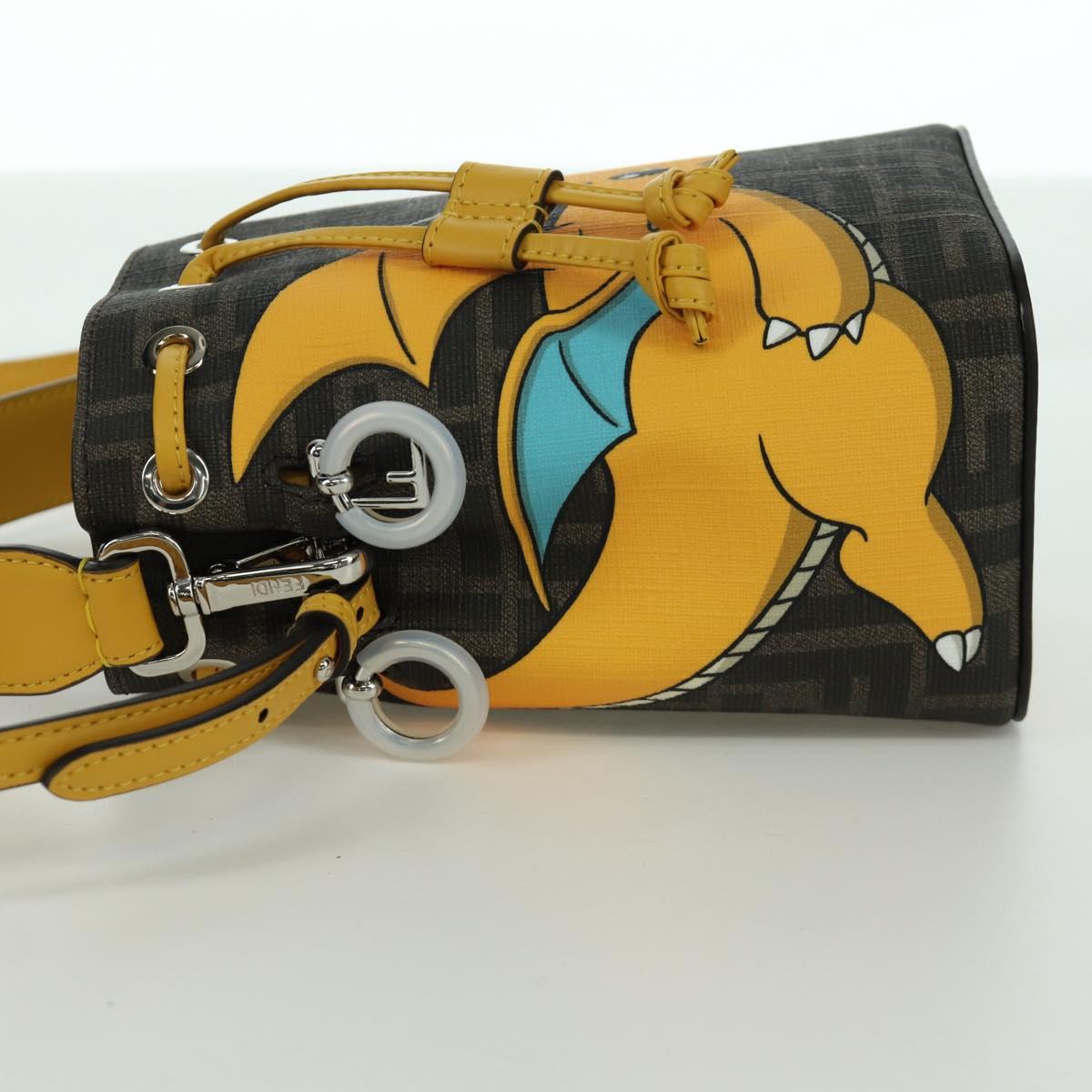 FENDI x FRGMT x POKﾃ窺ON Zucca Canvas Dragonfly Bag 2way Brown Auth 166947SM