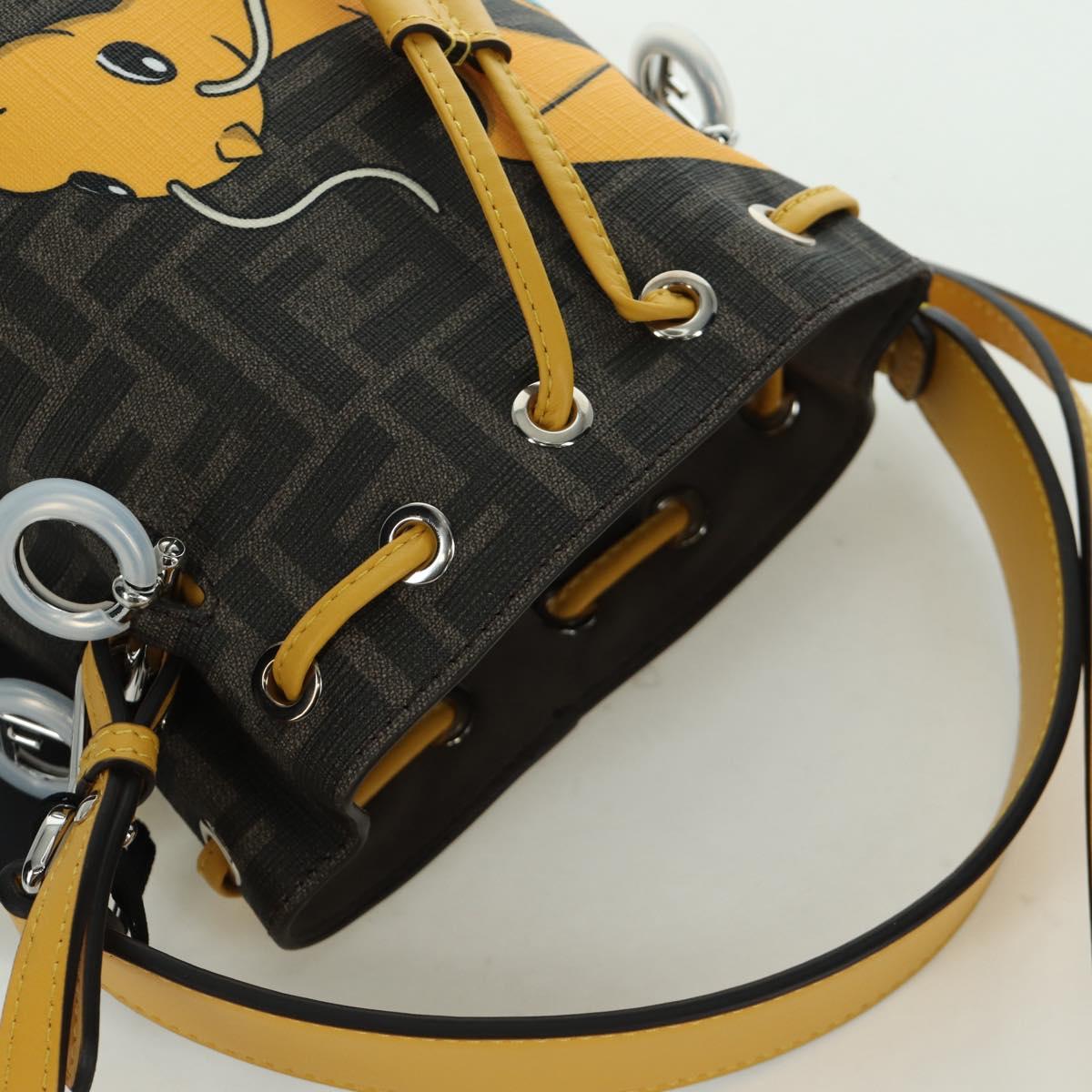 FENDI x FRGMT x POKﾃ窺ON Zucca Canvas Dragonfly Bag 2way Brown Auth 166947SM