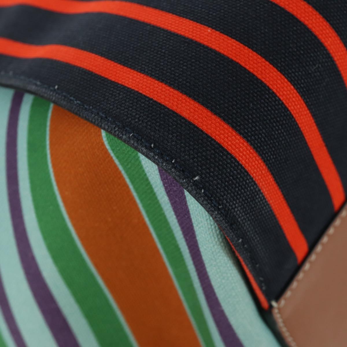 LOEWE Hammock Small Shoulder Bag Canvas Leather Multicolor Gold Auth 166948SAM