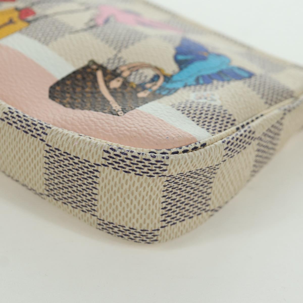 LOUIS VUITTON Damier Azur 2018 Mini Pochette Accessoires Pouch LV Auth 166952SAM