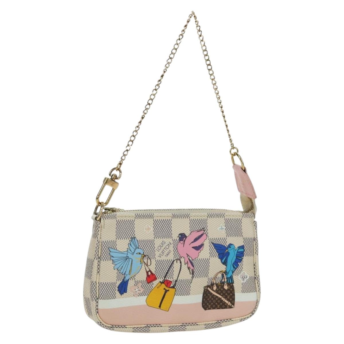 LOUIS VUITTON Damier Azur 2018 Mini Pochette Accessoires Pouch LV Auth 166952SAM