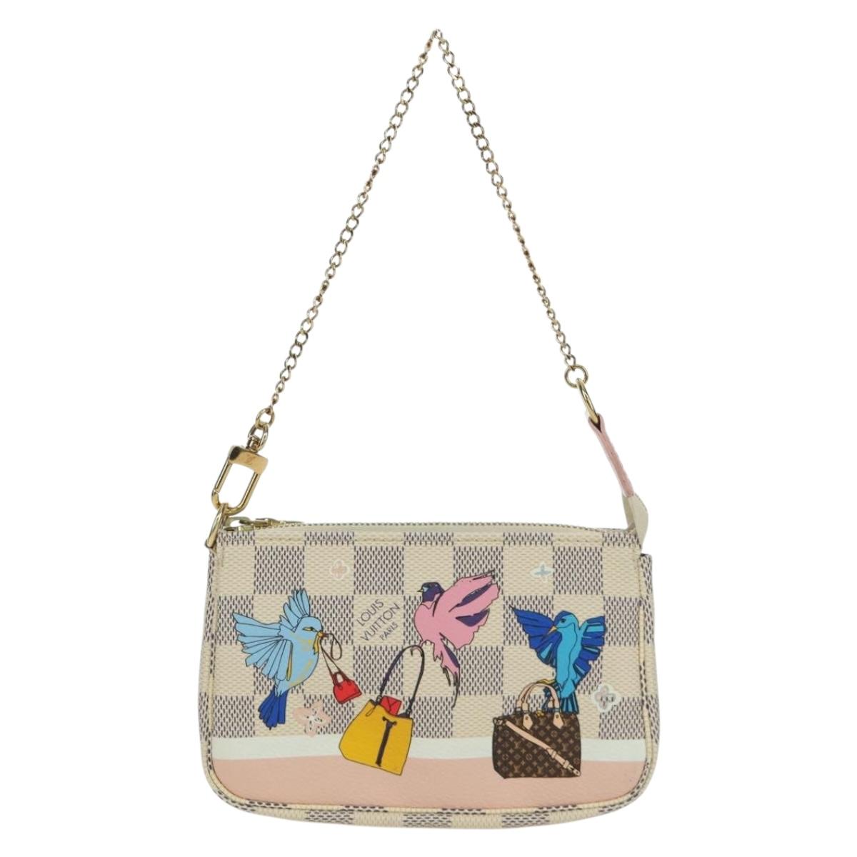 LOUIS VUITTON Damier Azur 2018 Mini Pochette Accessoires Pouch LV Auth 166952SAM