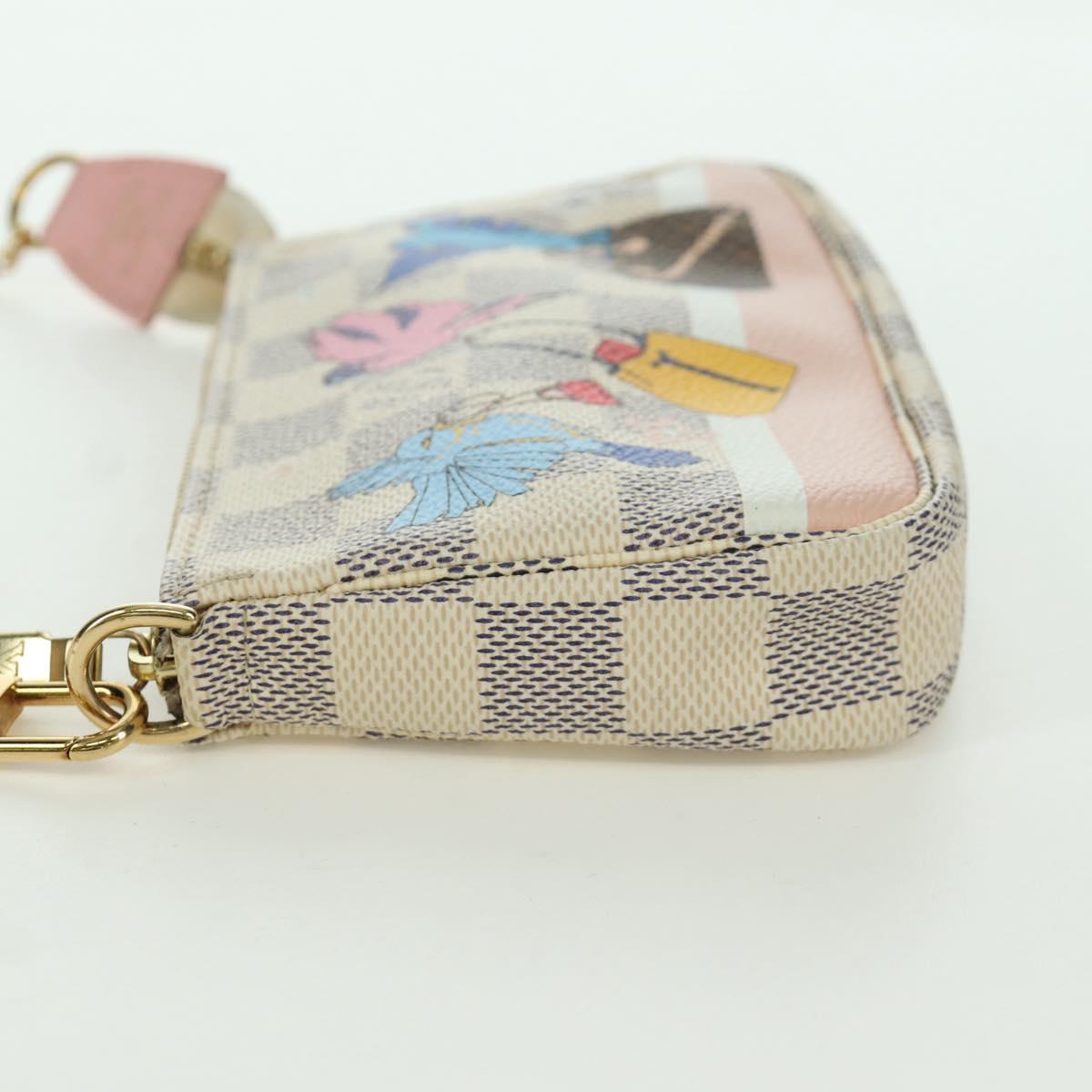 LOUIS VUITTON Damier Azur 2018 Mini Pochette Accessoires Pouch LV Auth 166952SAM