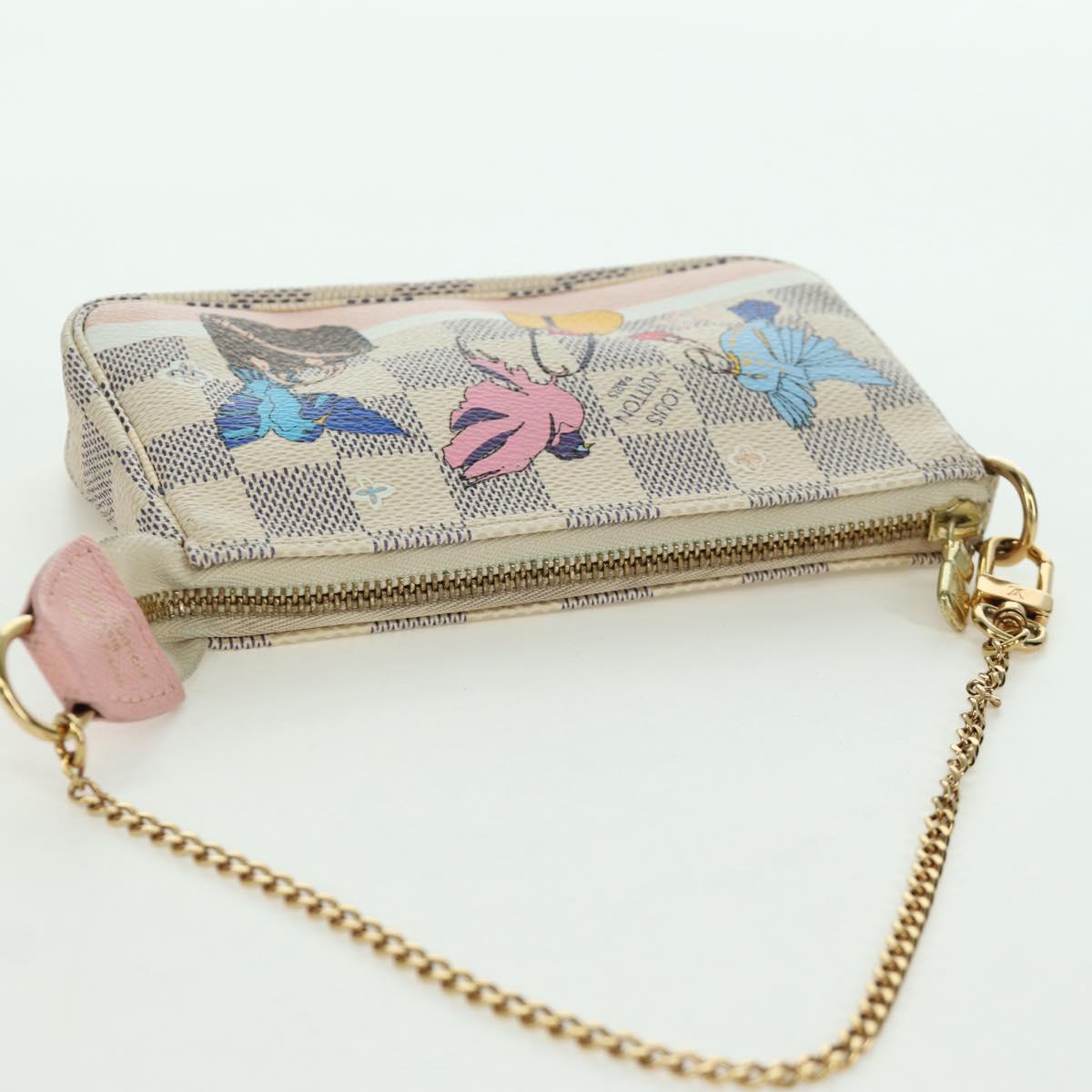 LOUIS VUITTON Damier Azur 2018 Mini Pochette Accessoires Pouch LV Auth 166952SAM