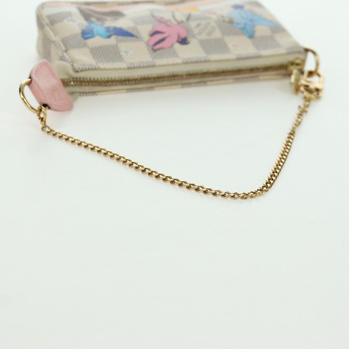 LOUIS VUITTON Damier Azur 2018 Mini Pochette Accessoires Pouch LV Auth 166952SAM