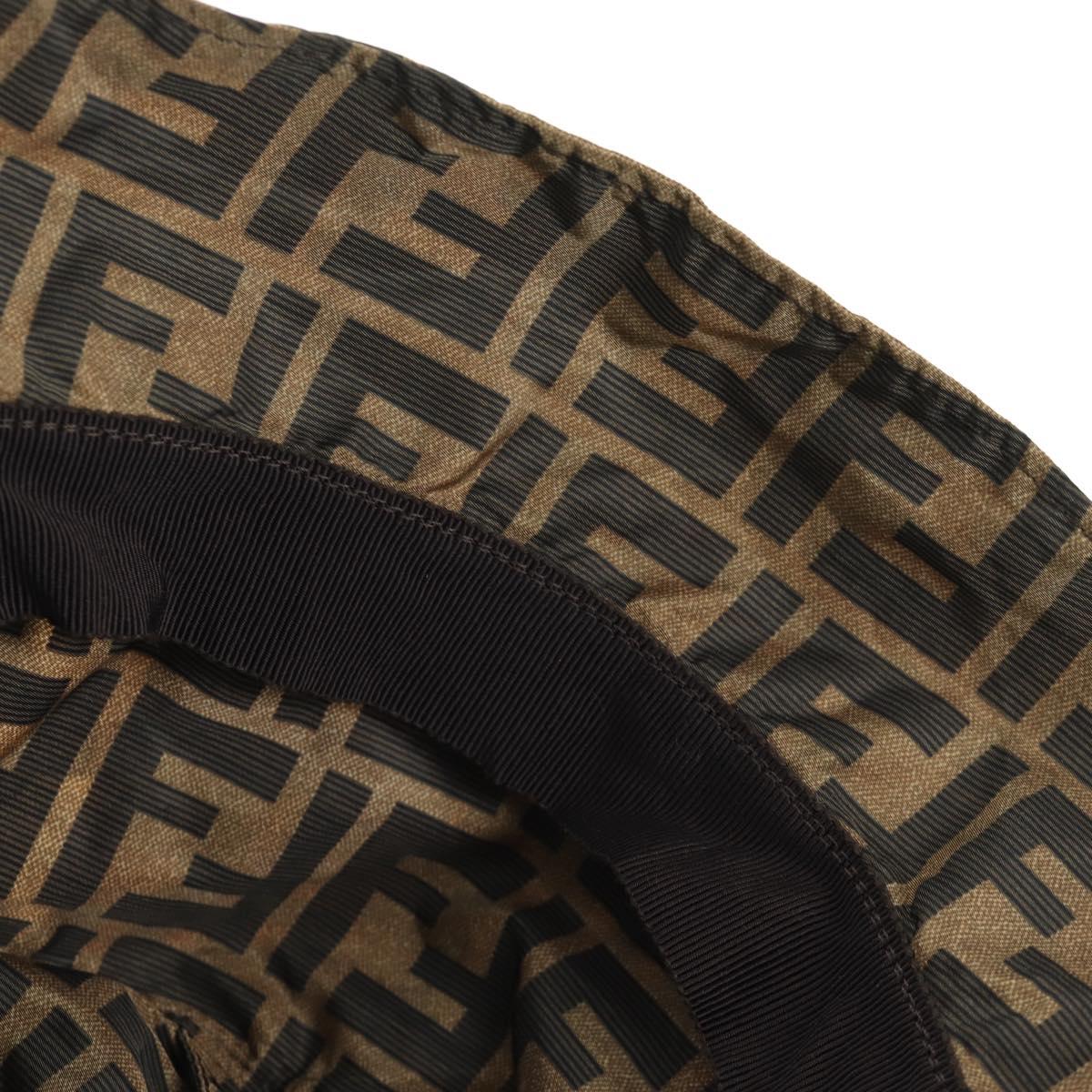 FENDI Zucca Canvas Bucket FENDIxFRGMTxPOKEMON Hat Black Brown Auth 166953SM