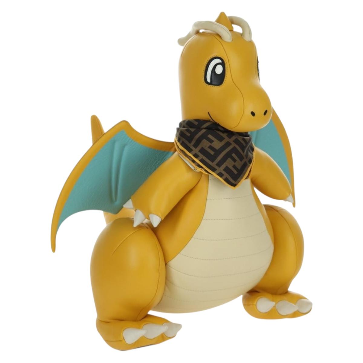 FENDI FENDI x FRGMT x POKﾃ窺ON Dragonite Stuffed Leather Yellow Auth 166957SM