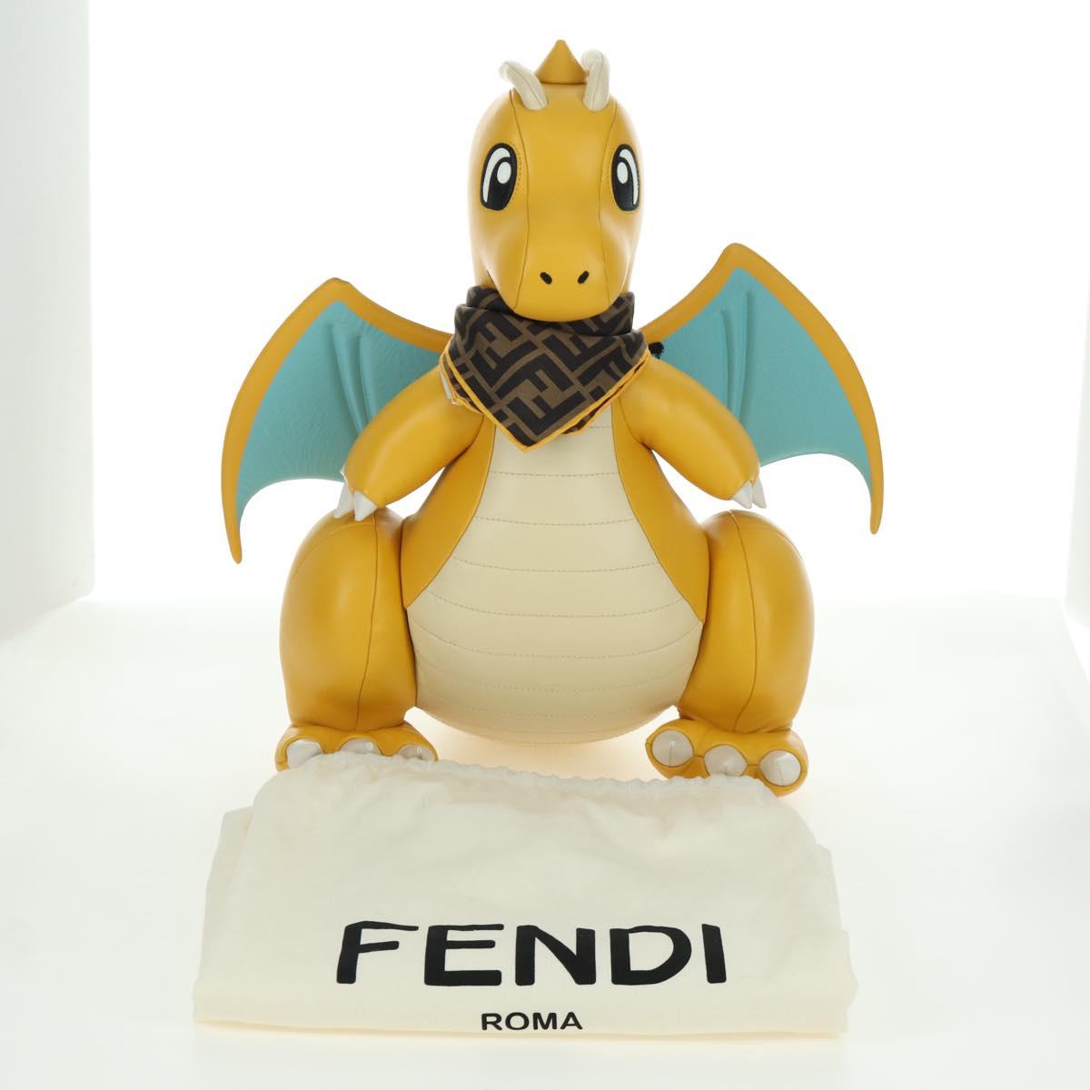 FENDI FENDI x FRGMT x POKﾃ窺ON Dragonite Stuffed Leather Yellow Auth 166957SM
