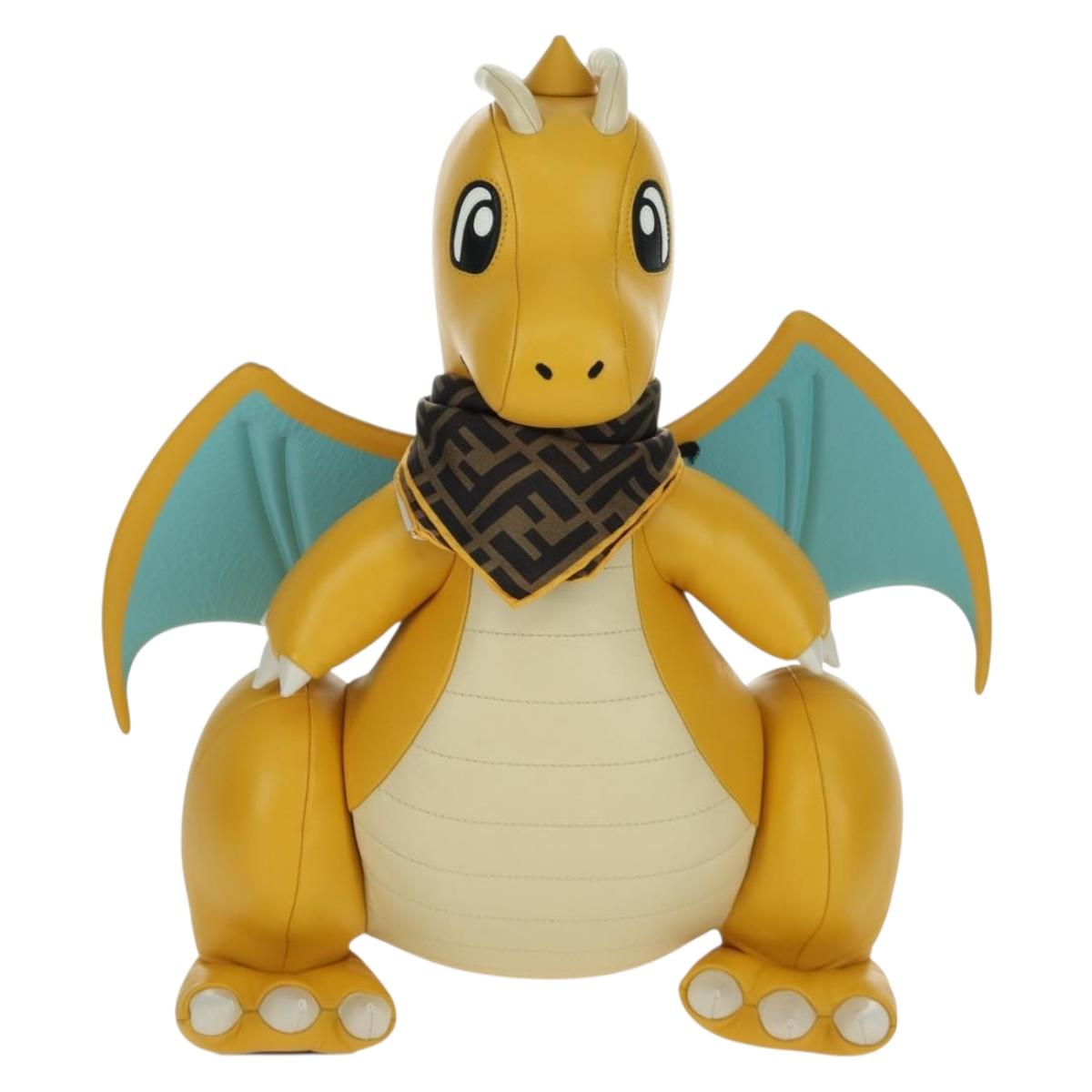 FENDI FENDI x FRGMT x POKﾃ窺ON Dragonite Stuffed Leather Yellow Auth 166957SM