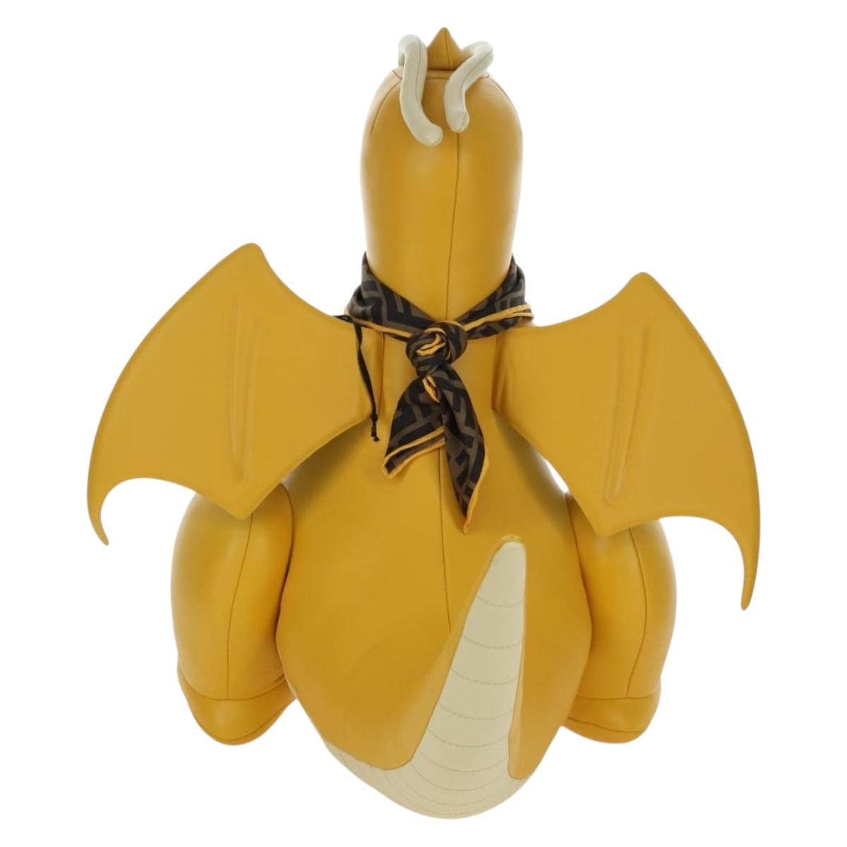 FENDI FENDI x FRGMT x POKﾃ窺ON Dragonite Stuffed Leather Yellow Auth 166957SM