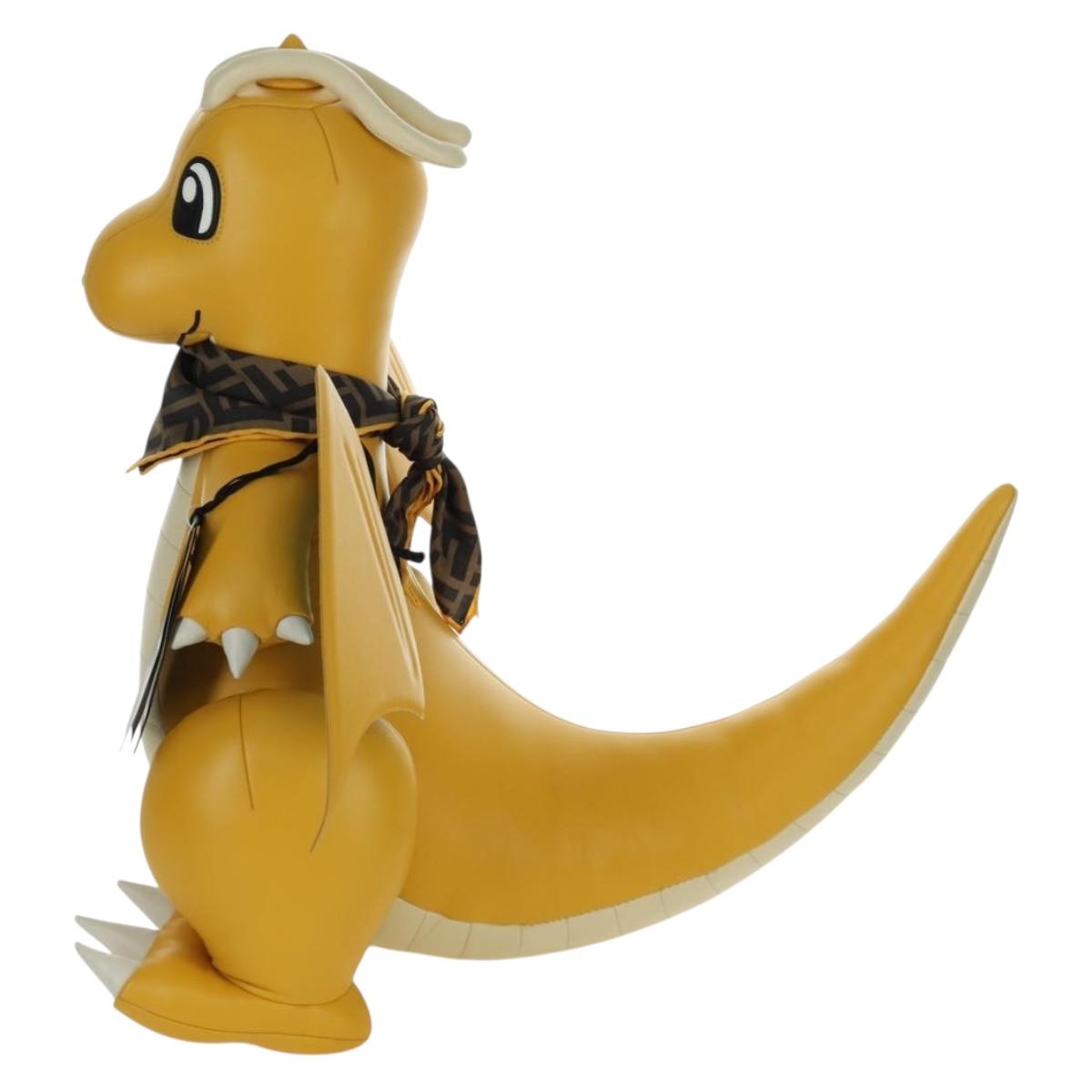 FENDI FENDI x FRGMT x POKﾃ窺ON Dragonite Stuffed Leather Yellow Auth 166957SM