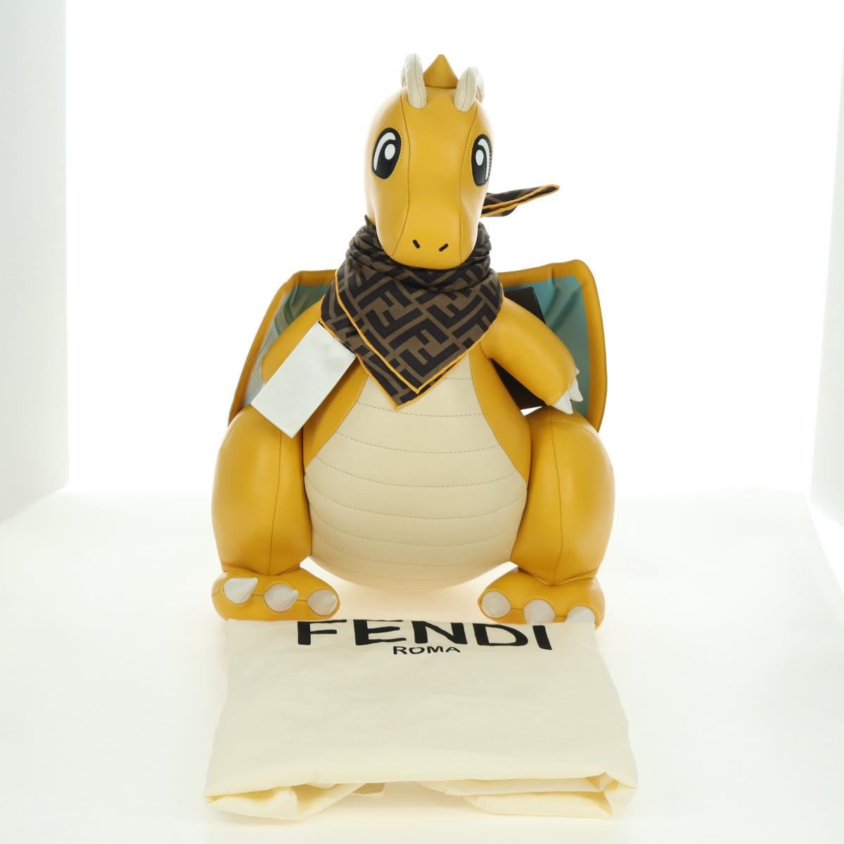 FENDI FENDI x FRGMT x POKﾃ窺ON Dragonite Stuffed Leather Yellow Auth 166958SM