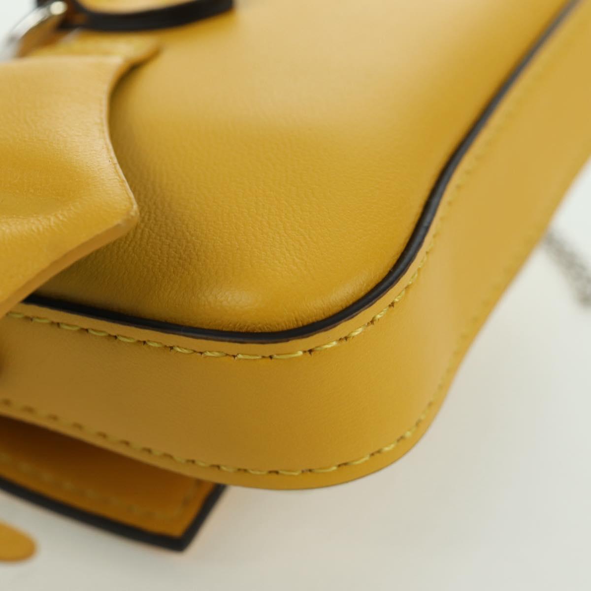 FENDI x FRGMT x POKﾃ窺ON Nano Bucket Dragon Bag Leather Yellow Auth 166960SM