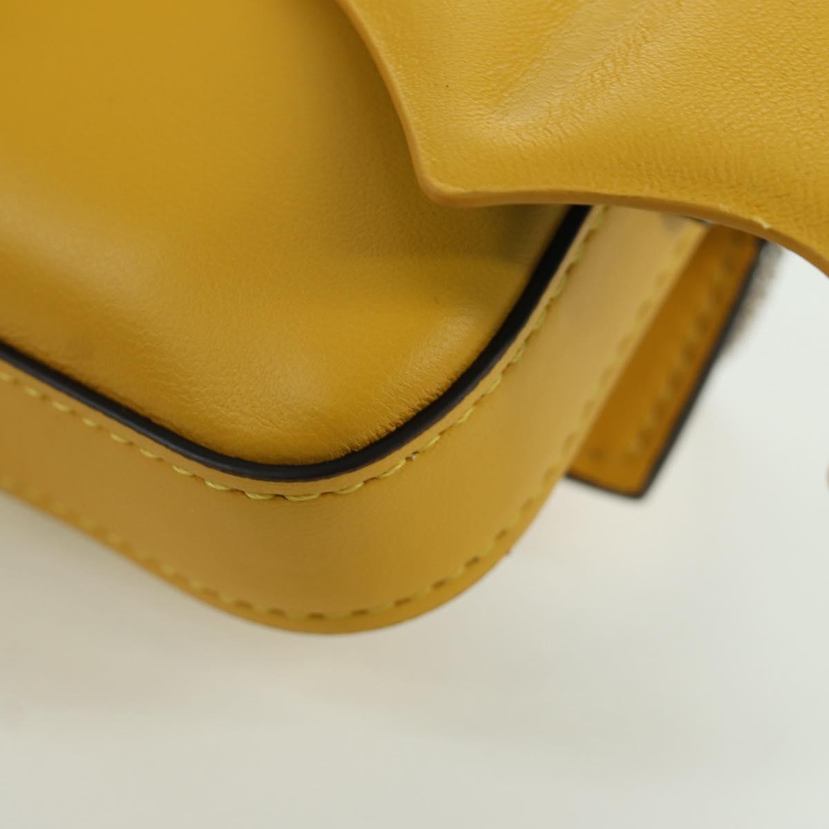 FENDI x FRGMT x POKﾃ窺ON Nano Bucket Dragon Bag Leather Yellow Auth 166960SM
