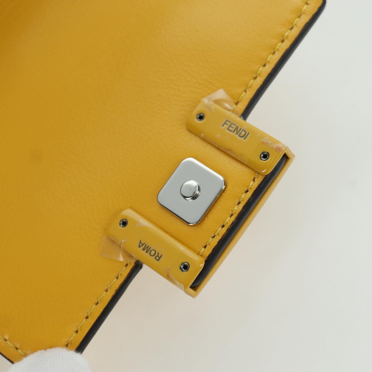 FENDI x FRGMT x POKﾃ窺ON Nano Bucket Dragon Bag Leather Yellow Auth 166960SM