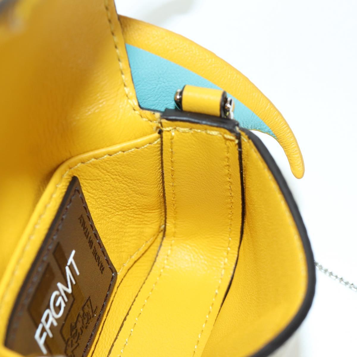 FENDI x FRGMT x POKﾃ窺ON Nano Bucket Dragon Bag Leather Yellow Auth 166960SM