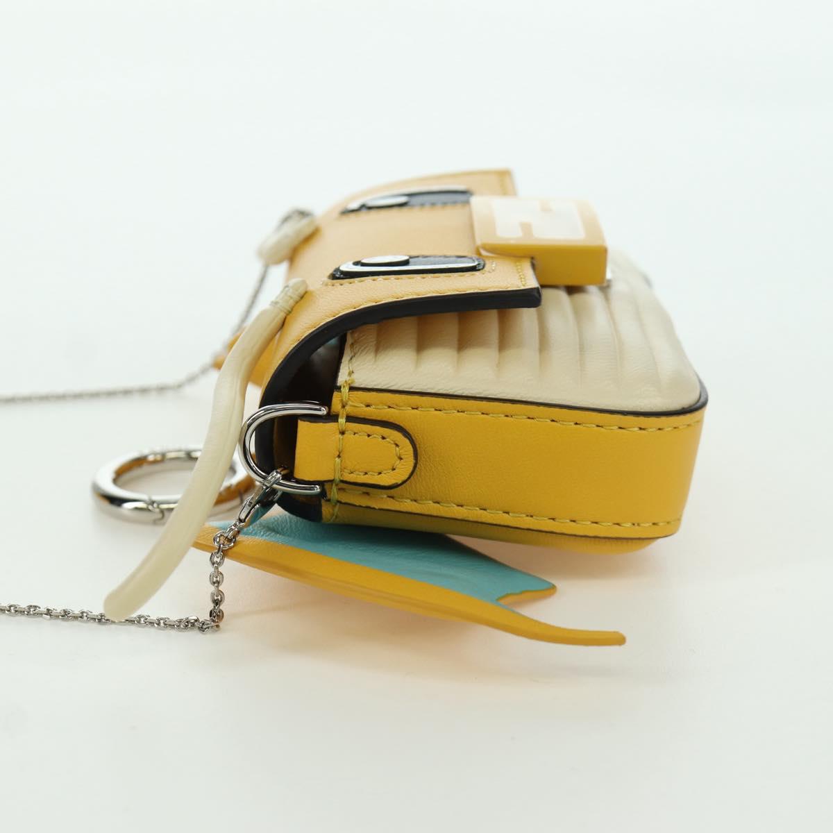 FENDI x FRGMT x POKﾃ窺ON Nano Bucket Dragon Bag Leather Yellow Auth 166960SM