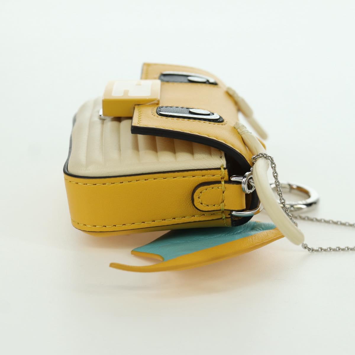 FENDI x FRGMT x POKﾃ窺ON Nano Bucket Dragon Bag Leather Yellow Auth 166960SM