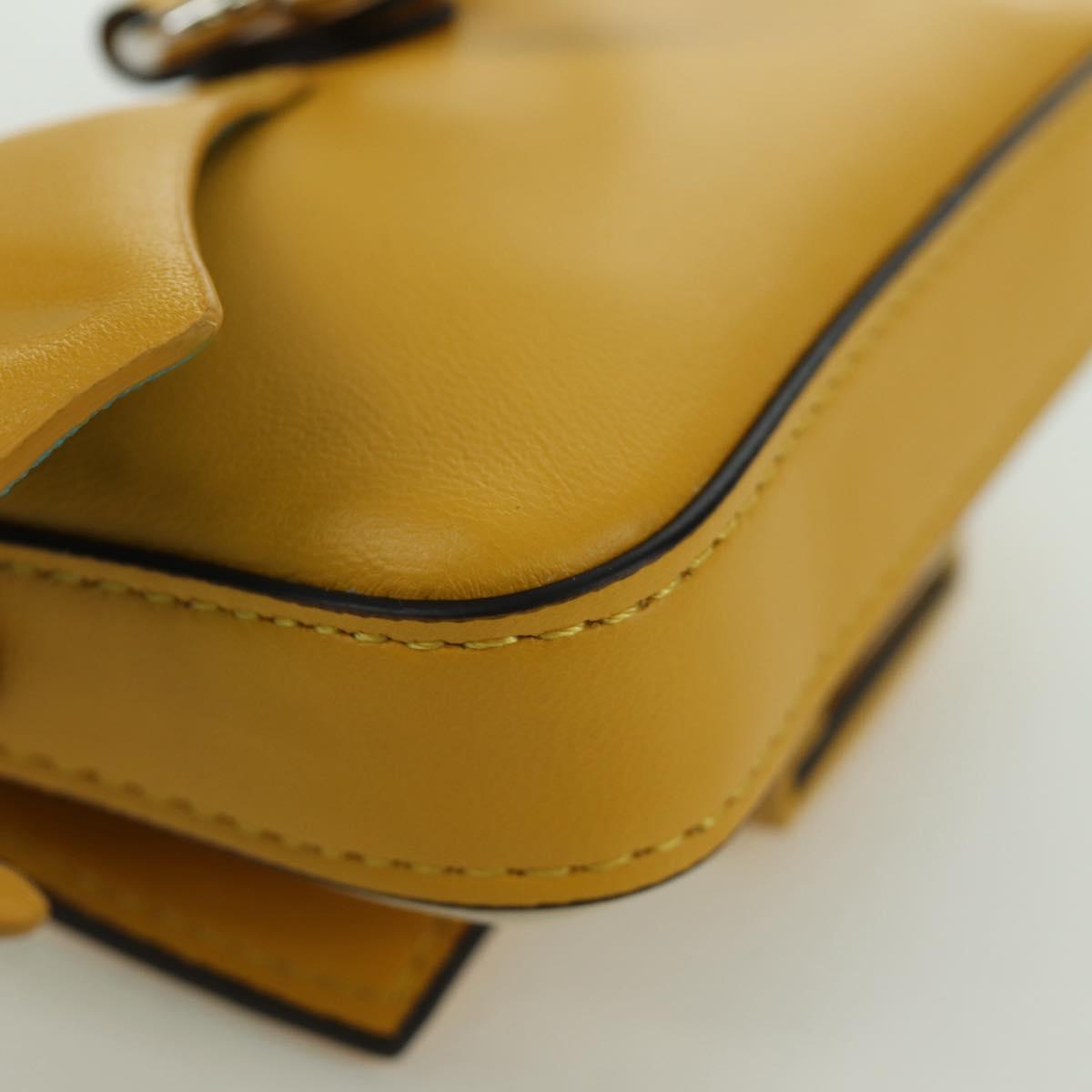 FENDI x FRGMT x POKﾃ窺ON Nano Bucket Dragon Bag Leather Yellow Auth 166961SM