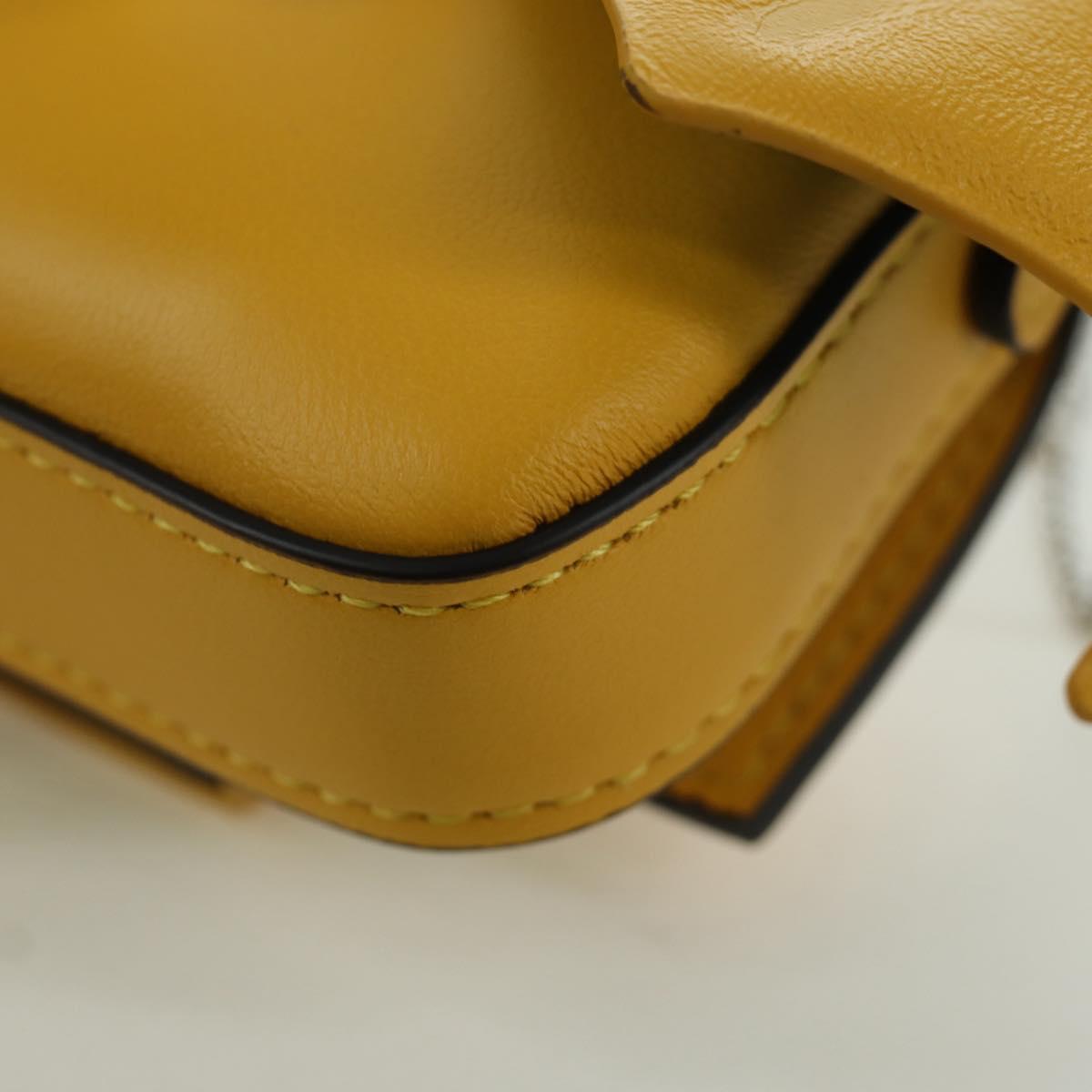 FENDI x FRGMT x POKﾃ窺ON Nano Bucket Dragon Bag Leather Yellow Auth 166961SM